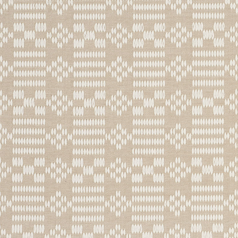 Schumacher Wilson Embroidery Sand Fabric Sample 76792