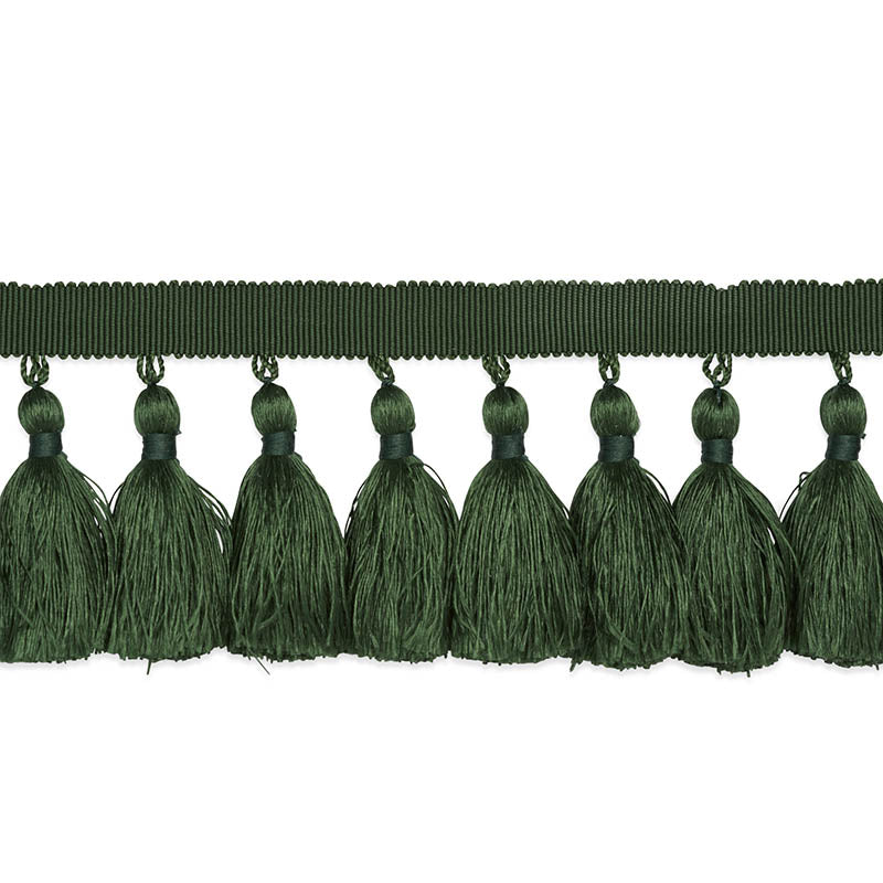 Schumacher Valentin Silk Tassel Emerald Trim Sample 76806