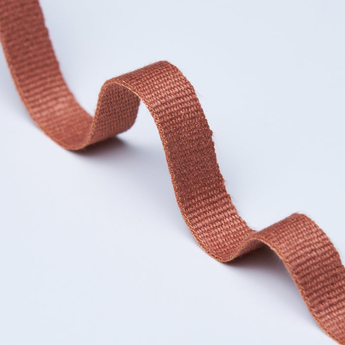 Schumacher Mathias Linen Tape Narrow Terracotta Trim Sample 76838