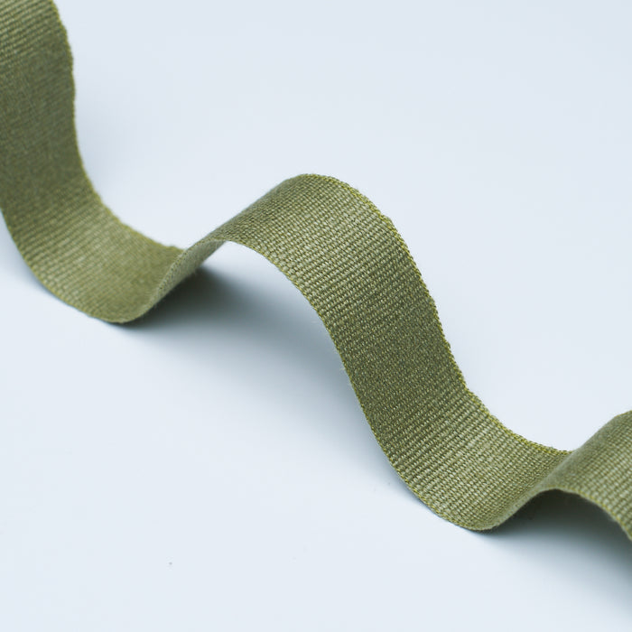Schumacher Mathias Linen Tape Medium Olive Trim Sample 76867