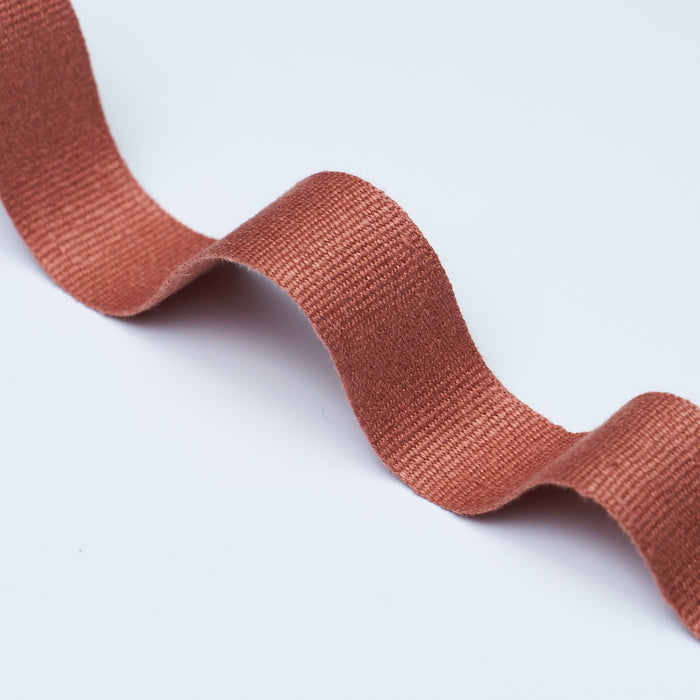 Schumacher Mathias Linen Tape Medium Terracotta Trim Sample 76868
