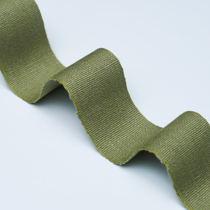 Schumacher Mathias Linen Tape Wide Olive Trim Sample 76897