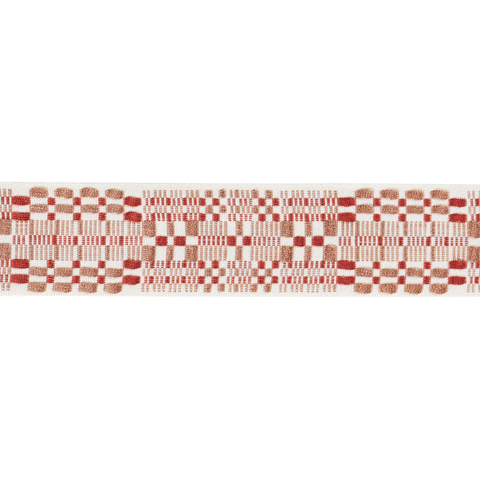 Schumacher Brimfield Tape Terracotta Trim Sample 76957