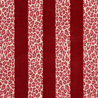 Schumacher Guepard Stripe Velvet Red Fabric 77143