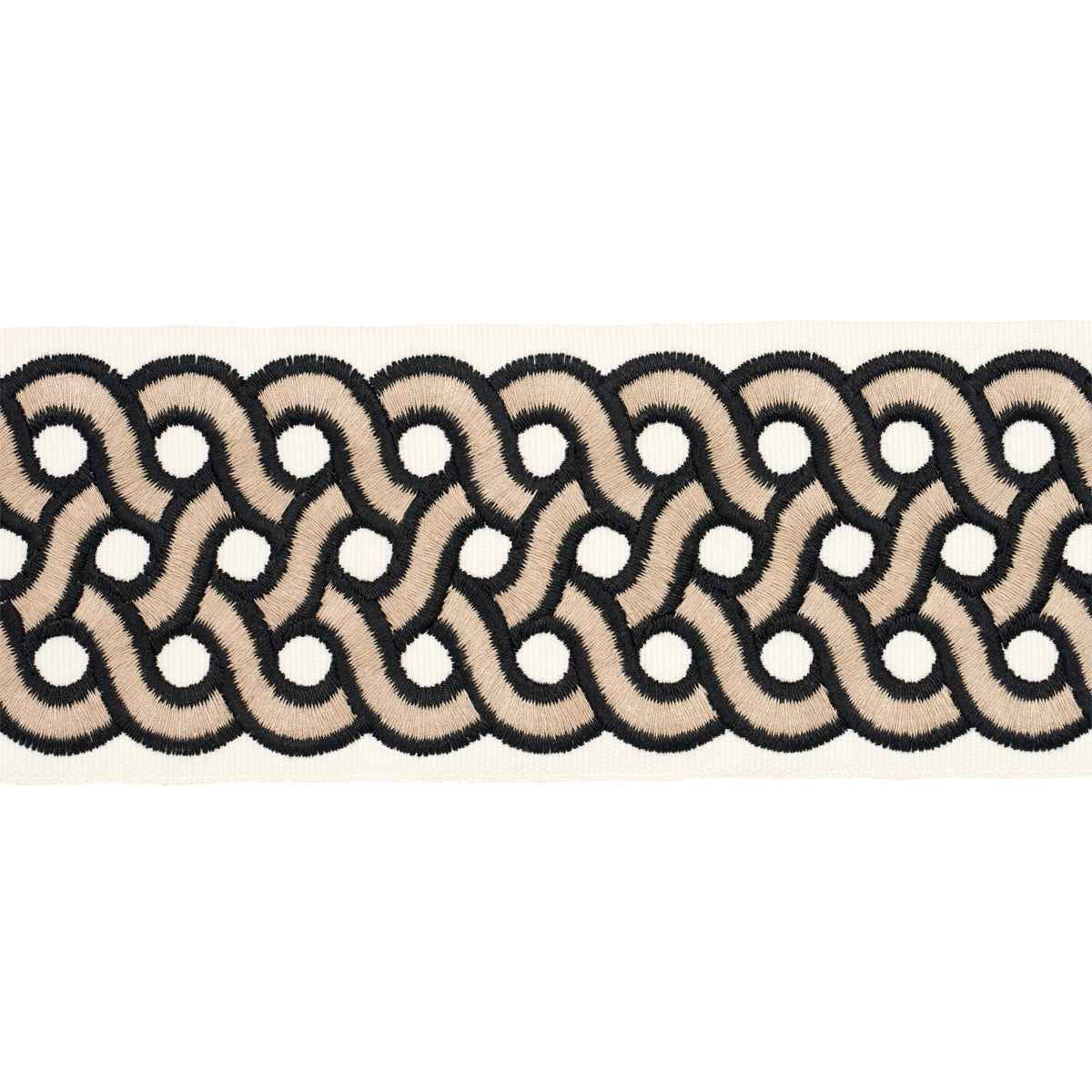 Schumacher Mandeville Tape Almond Trim Sample 77155