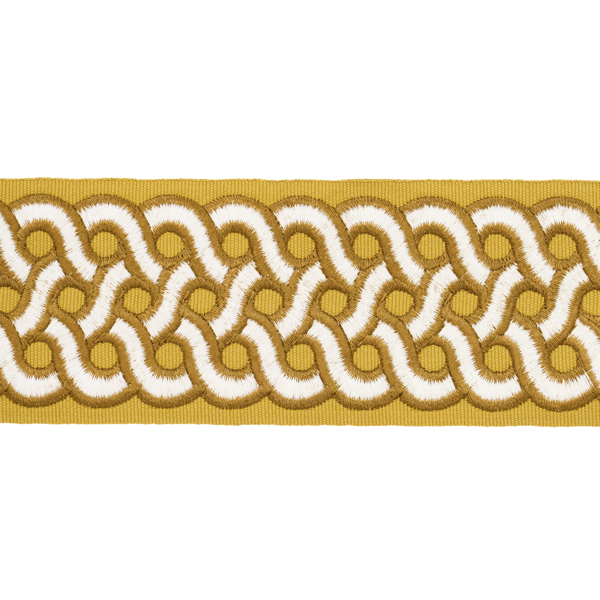 Schumacher Mandeville Tape Goldenrod Trim Sample 77156