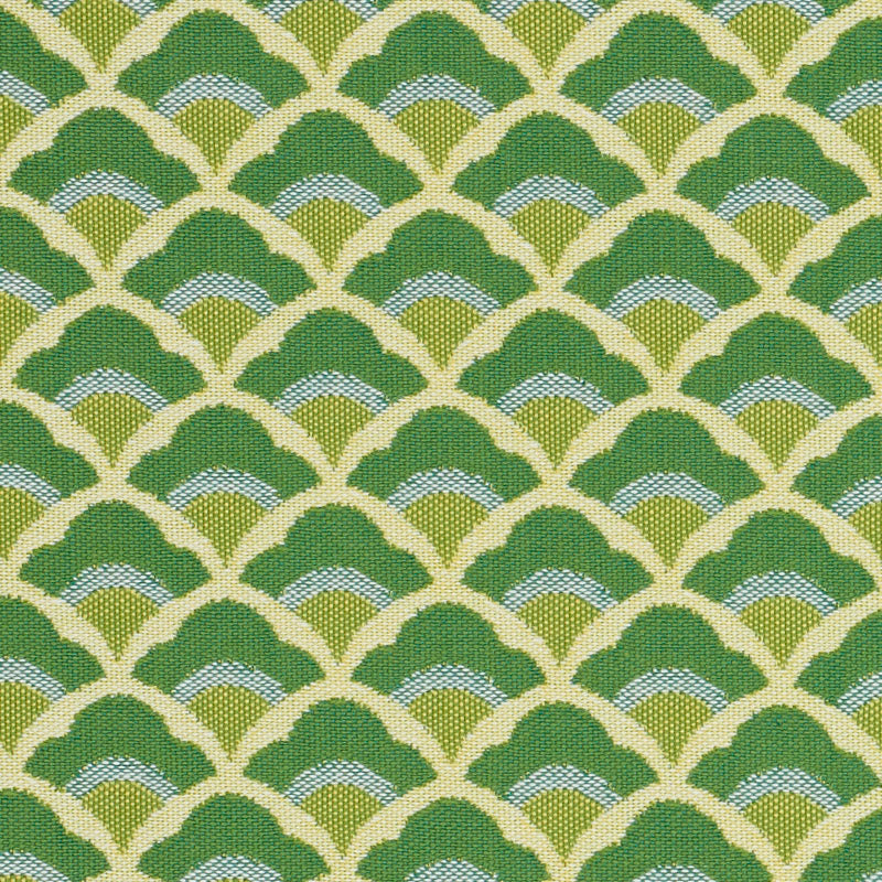 Schumacher Wilhelm Kelly Green Fabric Sample 77182
