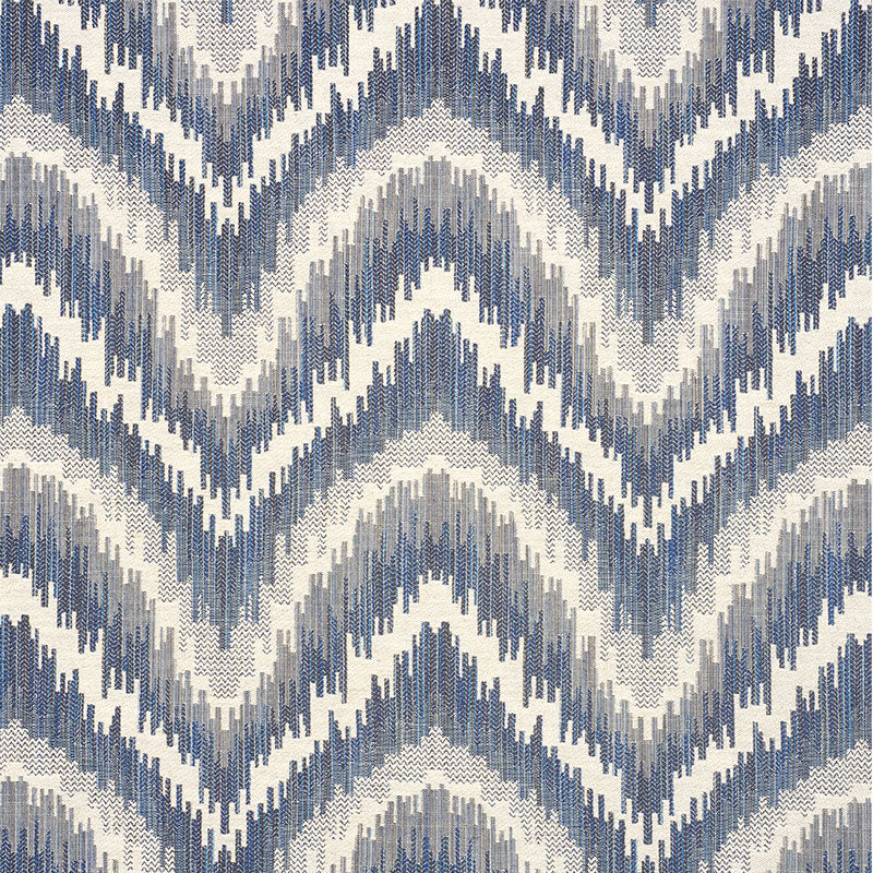Schumacher Von Armin Blue Fabric Sample 77192