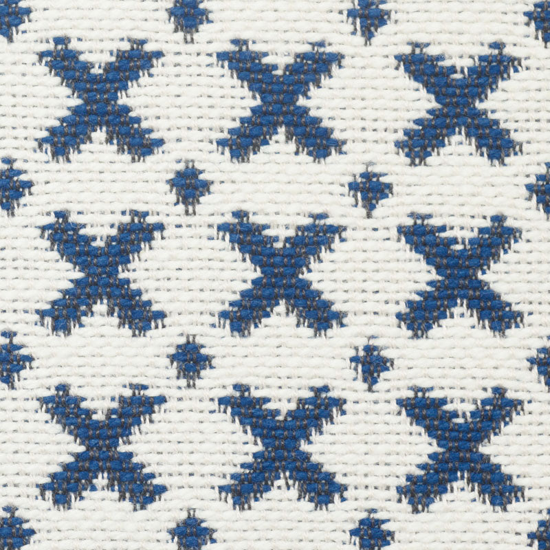 Schumacher Elias Blue & Ivory Fabric 77200