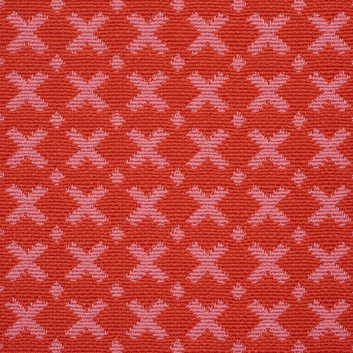 Schumacher Elias Pink & Red Fabric Sample 77201