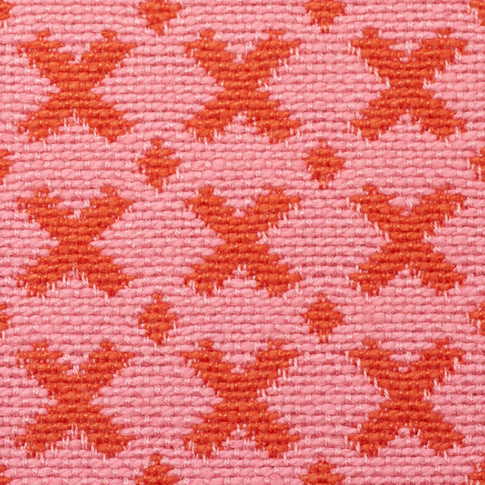 Schumacher Elias Pink & Red Fabric Sample 77201