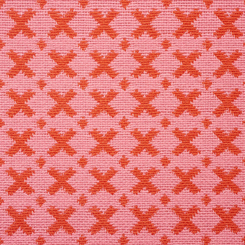 Schumacher Elias Pink & Red Fabric 77201