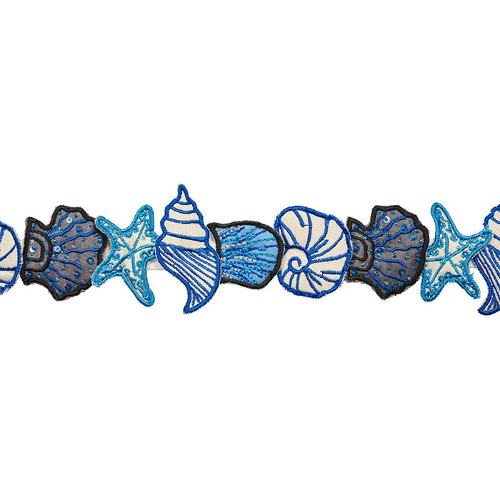 Schumacher Sea Treasures Tape Blue Trim Sample 77260