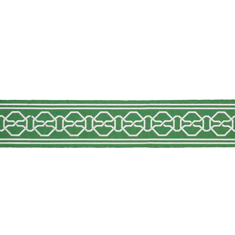 Schumacher Malmaison Tape Green Trim Sample 77351