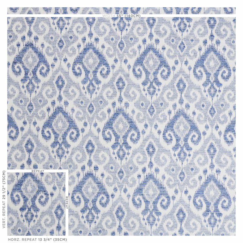 Schumacher Dedra Indigo Fabric Sample 77362