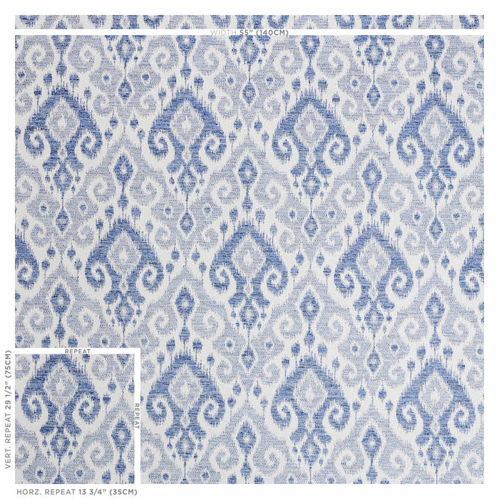 Schumacher Dedra Indigo Fabric Sample 77362