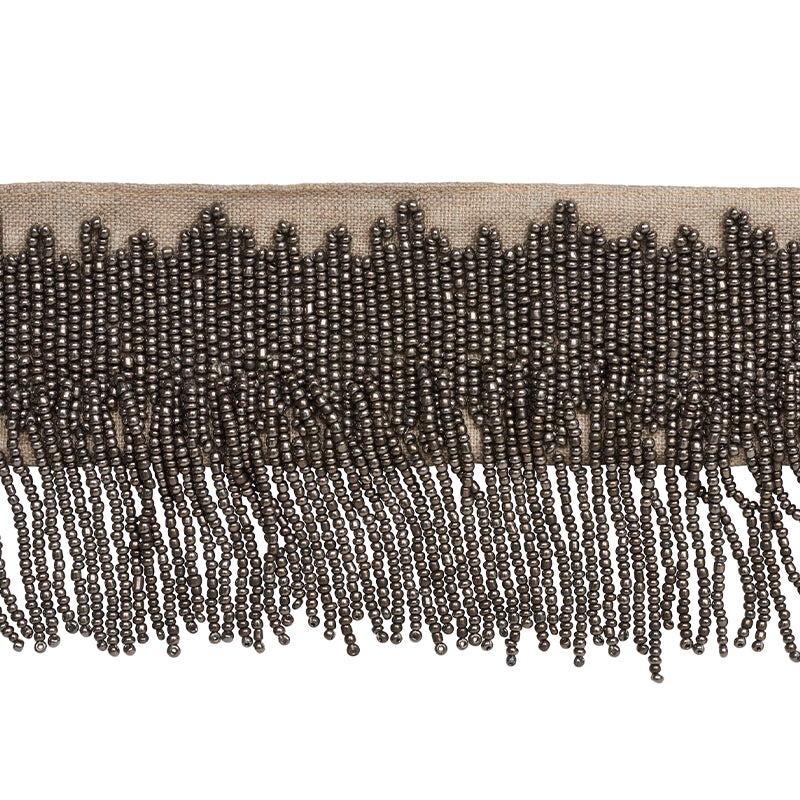 Schumacher Starling Beaded Fringe Pewter Trim Sample 77370