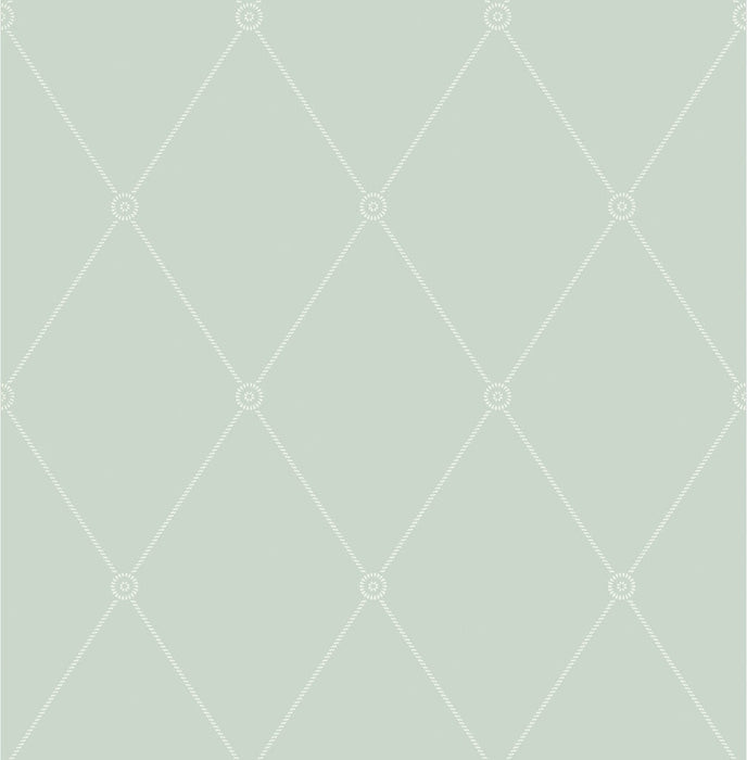 Cole & Son Large Georgian Rope Trellis Duck Egg Wallpaper 100/13066.CS.0
