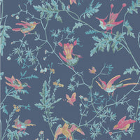 Cole & Son Hummingbirds Indigo Multi-Colour Wallpaper 100/14068.CS.0