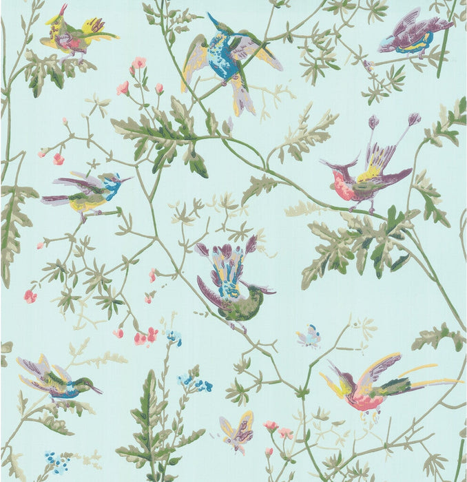 Cole & Son Hummingbirds Blue Multi-Colour Wallpaper 100/14069.CS.0