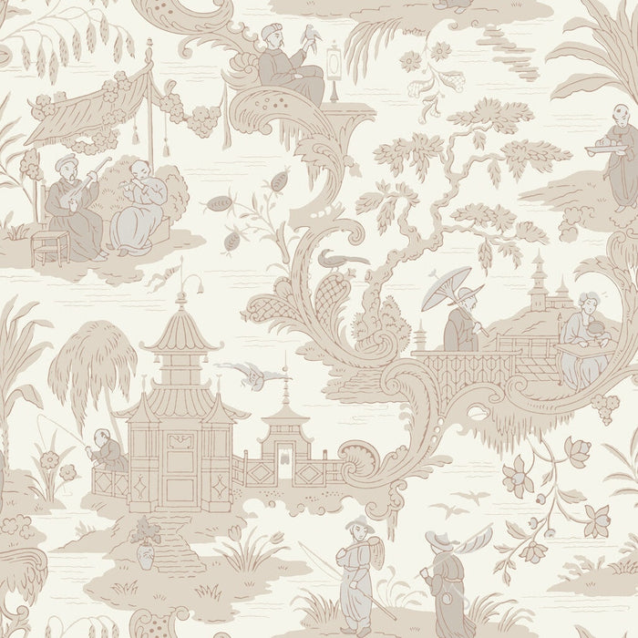 Cole & Son Chinese Toile Neutral Wallpaper 100/8039.CS.0