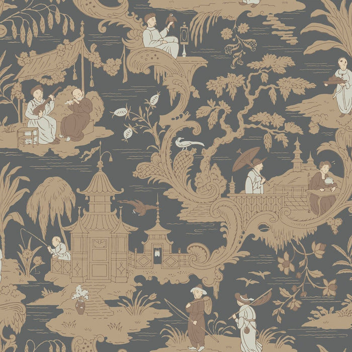 Cole & Son Chinese Toile Charcoal Wallpaper 100/8040.CS.0