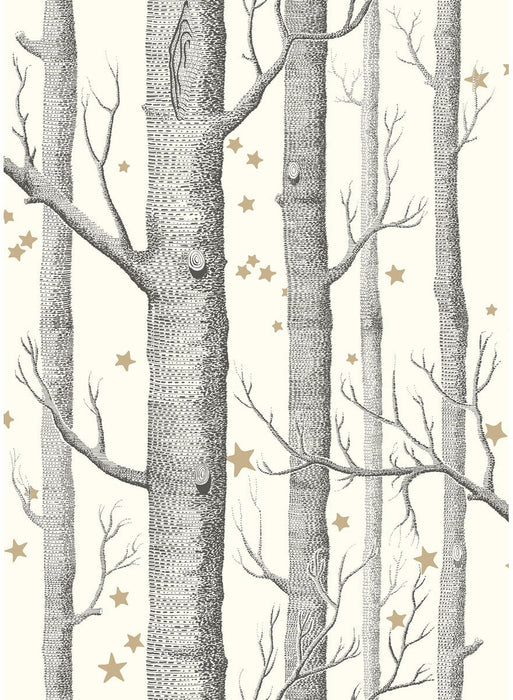 Cole & Son Woods & Stars Black &White Wallpaper 103/11050.CS.0