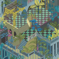 Cole & Son Miami Navy And Pink Wallpaper 105/4018.CS.0