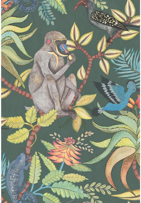 Cole & Son Savuti Dark Petrol Multi Wallpaper 109/1006.CS.0