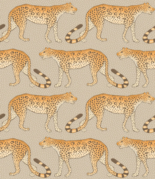 Cole & Son Leopard Walk Stone & Orange Wallpaper 109/2010.CS.0