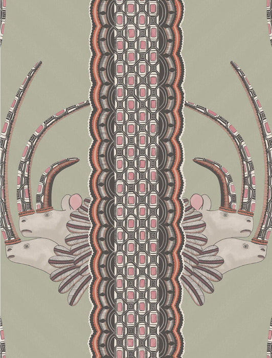 Cole & Son Jabu Olive & Pink Wallpaper 109/3017.CS.0