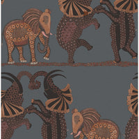 Cole & Son Safari Dance Charcoal & Reds Wallpaper 109/8040.CS.0