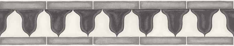 Cole & Son Zellige Border Soot & Snow Wallpaper 113/12038.CS.0