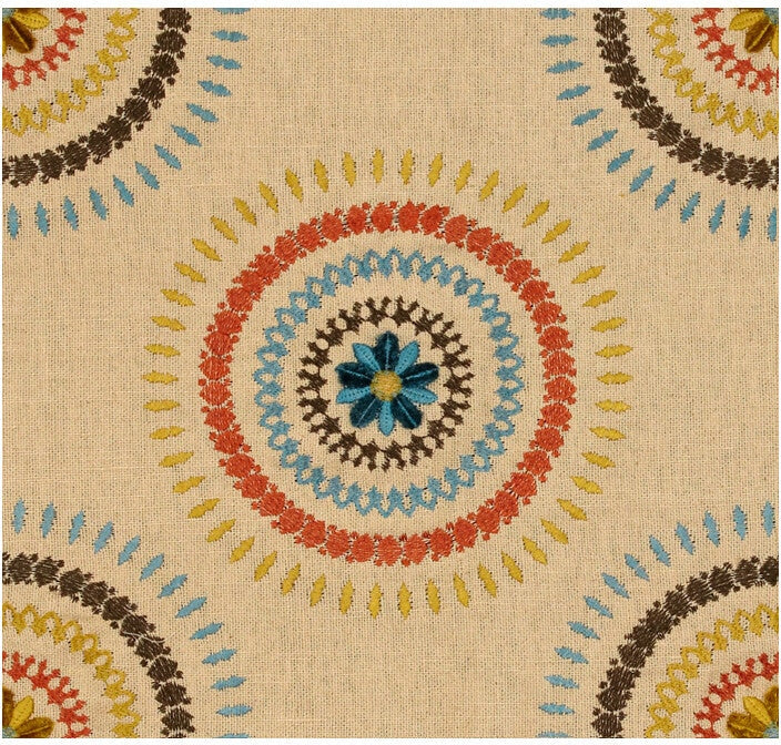 Lee Jofa Hazel Embroidery Teal Fabric 2012115.534.0