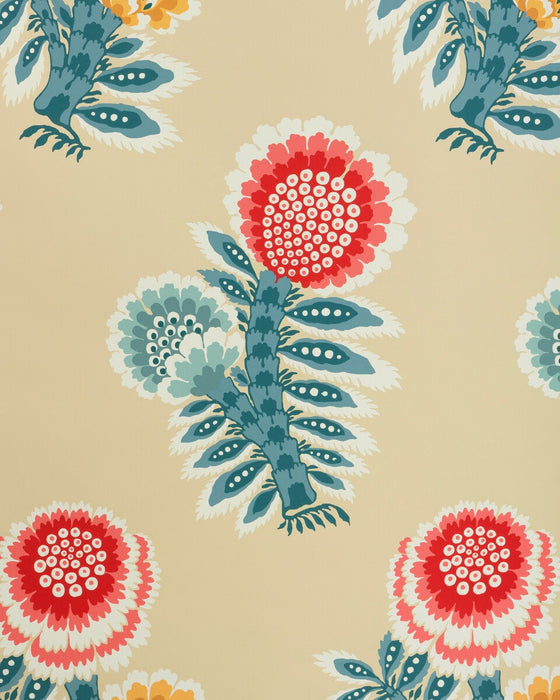Brunschwig & Fils Kumaly Red/Blue Wallpaper P8025111.195.0