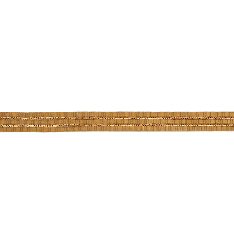 Schumacher Trento Beaded Tape Gold Trim Sample 77381