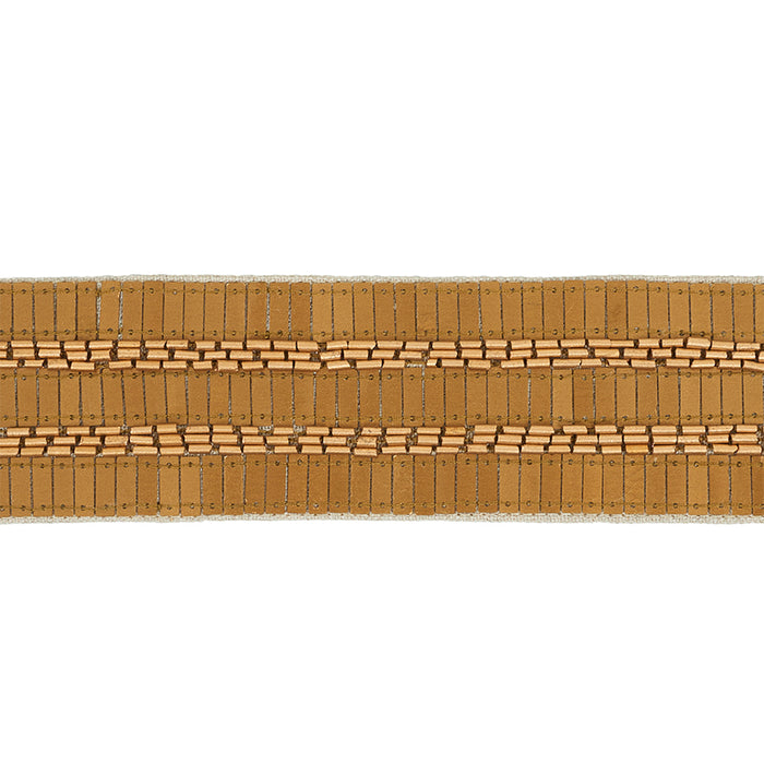 Schumacher Trento Beaded Tape Gold Trim Sample 77381