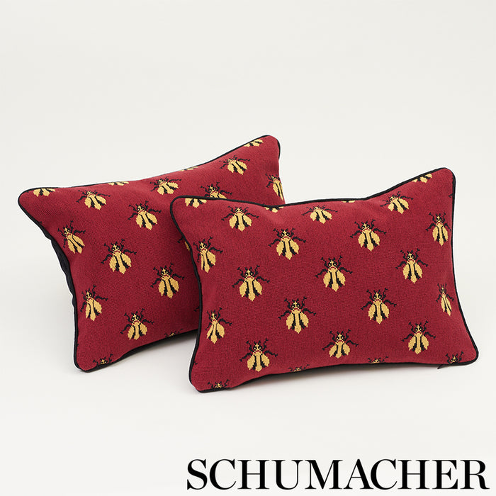 Schumacher Bee Epingle Red 77410 Fabric | 40% Off (Samples)