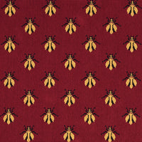 Schumacher Bee Epingle Red Fabric 77410