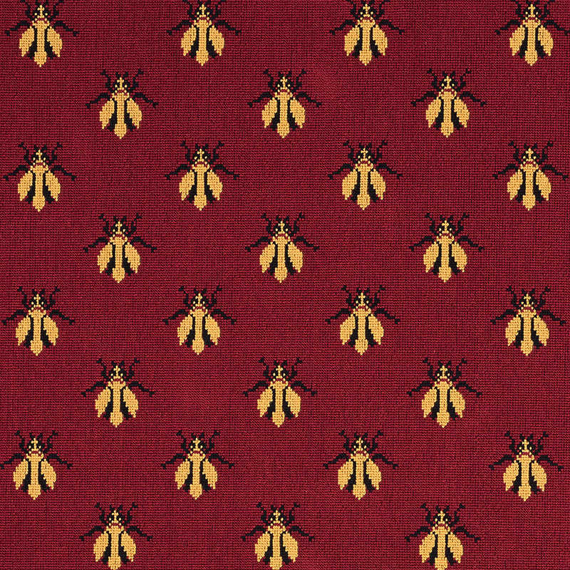 Schumacher Bee Epingle Red Fabric Sample 77410