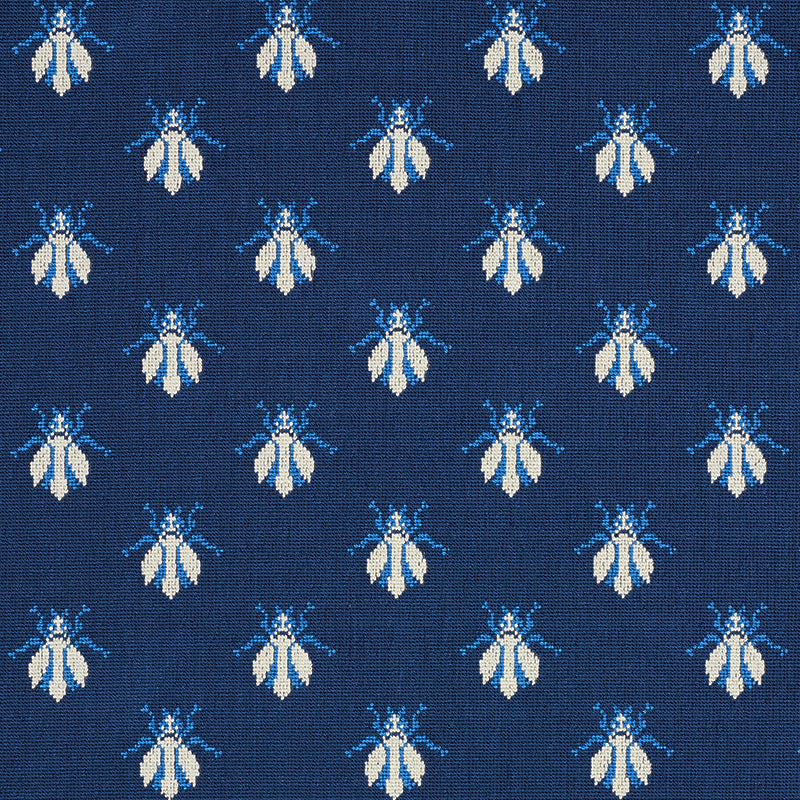 Schumacher Bee Epingle Blue 77411 Fabric | 40% Off (Samples)