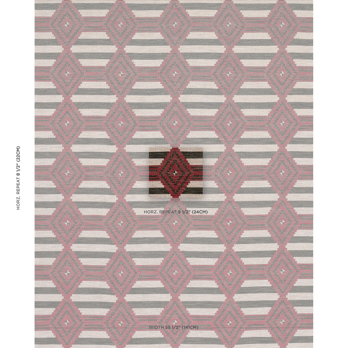 Schumacher Manta Performance Red & Black Fabric Sample 77444