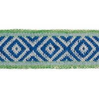 Schumacher Larson Handwoven Tape Blue & Green Trim 77461