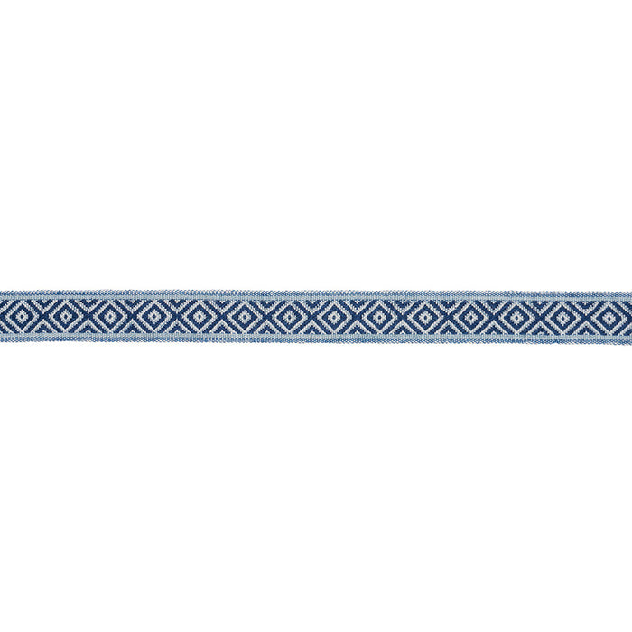 Schumacher Larson Handwoven Tape Indigo Trim Sample 77463