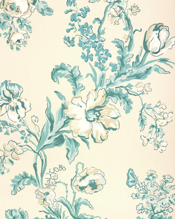Brunschwig & Fils Maintenon Aqua Wallpaper P8025106.13.0