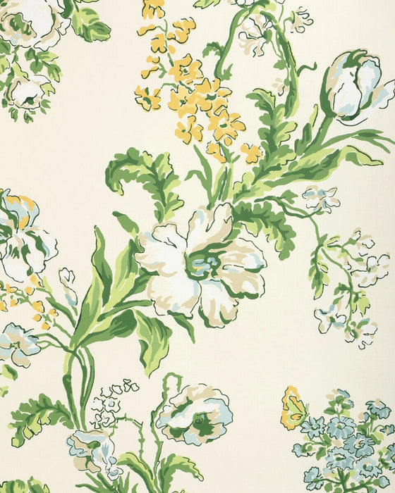 Brunschwig & Fils Maintenon Vert/Soleil Wallpaper P8025106.340.0