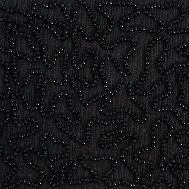 Schumacher Vermicelli Beaded Tape Black Trim 77482
