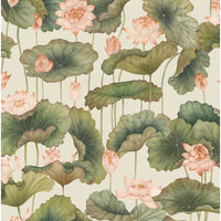 Cole & Son Lily Lotus Orange & Olive Wallpaper 126/9032.CS.0