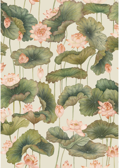 Cole & Son Lily Lotus Orange & Olive Wallpaper 126/9032.CS.0