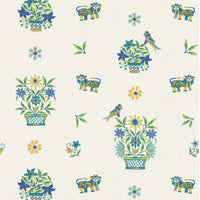 GP & J Baker Roar Stitch Blue/Green Wallpaper BW45165.3.0
